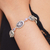 Amethyst link bracelet, 'Balinese Breeze' - Indonesian Amethyst and Sterling Silver Bracelet