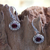 Garnet flower earrings, 'Soul of Jasmine' - Hand Made Floral Silver and Garnet Earrings