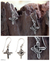 Sterling silver dangle earrings, 'Cross and Crown' - Sterling Silver Religious Earrings thumbail
