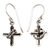 Sterling silver dangle earrings, 'Cross and Crown' - Sterling Silver Religious Earrings (image 2a) thumbail