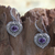 Amethyst heart earrings, 'Love's Miracles' - Silver and Amethyst Heart Earrings thumbail