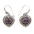 Amethyst heart earrings, 'Love's Miracles' - Silver and Amethyst Heart Earrings