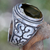 Men's smoky quartz ring, 'Java Shadow' - Men's Unique Sterling Silver and Smoky Quartz Ring thumbail