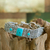 Sterling silver wristband bracelet, 'Sweet Paradise' - Sterling Silver and Reconstituted Turquoise Bracelet thumbail