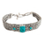 Sterling silver wristband bracelet, 'Sweet Paradise' - Sterling Silver and Reconstituted Turquoise Bracelet (image 2a) thumbail