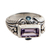 Amethyst and blue topaz cocktail ring, 'Sea Temple' - Amethyst and Sterling Silver Cocktail Ring (image 2a) thumbail