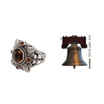 Quartz and citrine cocktail ring, 'Sun Splendor' - Sterling Silver and Smoky Quartz Cocktail Ring