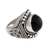 Onyx cocktail ring, 'Immortal Night' - Unique Onyx and Silver Cocktail Ring from Indonesia thumbail