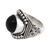 Onyx cocktail ring, 'Immortal Night' - Unique Onyx and Silver Cocktail Ring from Indonesia (image 2c) thumbail