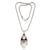 Bone and garnet pendant necklace, 'Royal Heir' - Hand Made Indonesian Silver and Garnet Necklace thumbail