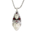 Bone and garnet pendant necklace, 'Royal Heir' - Hand Made Indonesian Silver and Garnet Necklace (image 2c) thumbail