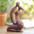 Wood statuette, 'A Kiss on the Cheek' - Wood statuette (image 2b) thumbail