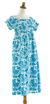 Cotton dress, 'Indonesian Sky' - Handmade Floral Cotton Dress (image 2a) thumbail