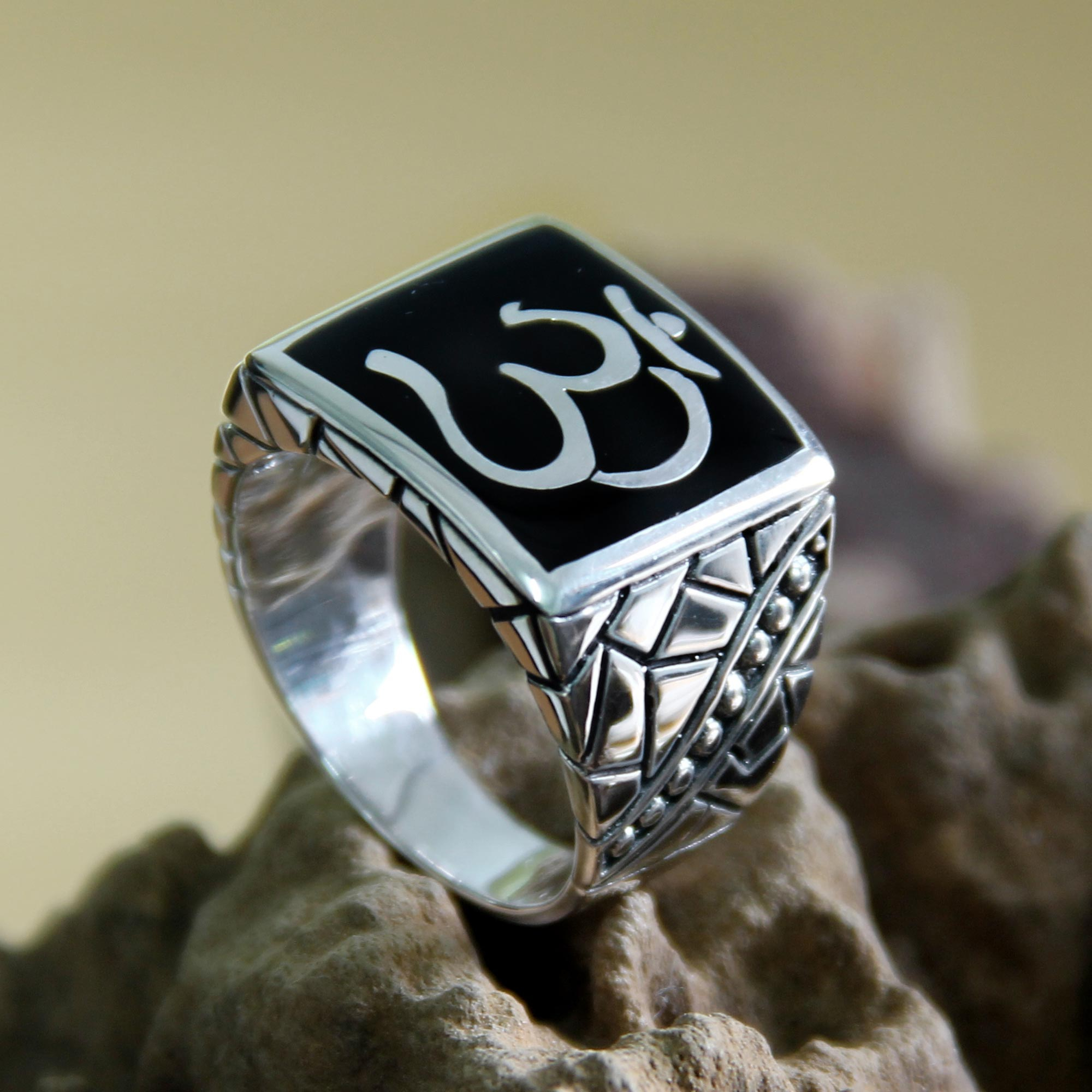 Om Aum Symbol Sterling Silver Ring Sanskrit Hindu Meditation Yoga Boho Size  9