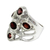 Garnet cluster ring, 'Scarlet Gaze' - Sterling Silver and Garnet Ring (image 2a) thumbail
