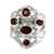 Garnet cluster ring, 'Scarlet Gaze' - Sterling Silver and Garnet Ring (image 2c) thumbail