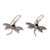 Garnet dangle earrings, 'Enchanted Dragonfly' - Handcrafted Indonesian Silver and Garnet Earrings (image 2c) thumbail