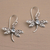 Blue topaz dangle earrings, 'Enchanted Dragonfly' - Sterling Silver and Blue Topaz Dangle Earrings (image 2b) thumbail