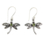 Peridot dangle earrings, 'Enchanted Dragonfly' - Sterling Silver and Peridot Dangle Earrings thumbail