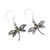 Peridot dangle earrings, 'Enchanted Dragonfly' - Sterling Silver and Peridot Dangle Earrings (image 2b) thumbail