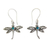 Sterling silver dangle earrings, 'Enchanted Dragonfly' - Reconstituted Turquoise and Silver Earrings