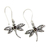Smoky quartz dangle earrings, 'Enchanted Dragonfly' - Smoky quartz dangle earrings (image 2b) thumbail
