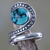 Sterling silver cocktail ring, 'Sanur Swirl' - Sterling Silver and Reconstituted Turquoise Ring (image 2) thumbail