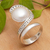 Cultured pearl cocktail ring, 'Sanur Swirl' - Pearl and Sterling Silver Cocktail Ring (image 2b) thumbail