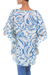 Silk caftan, 'Morning Blue' - Floral Patterned Silk Caftan (image 2c) thumbail
