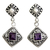 Amethyst dangle earrings, 'Dream Garden' - Fair Trade Sterling Silver and Amethyst Dangle Earrings (image 2a) thumbail