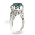 Sterling silver single stone ring, 'Sovereignty' - Silver and Reconstituted Turquoise Ring (image 2a) thumbail