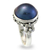 Cultured pearl flower ring, 'Blue Moon' - Floral Sterling Silver and Pearl Cocktail Ring (image 2a) thumbail