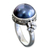 Cultured pearl flower ring, 'Blue Moon' - Floral Sterling Silver and Pearl Cocktail Ring (image 2b) thumbail