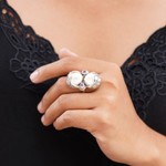 Amethyst cocktail ring, 'Royal Romance' - Artisan Crafted Sterling Silver and Amethyst Cocktail Ring