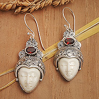 Garnet dangle earrings, 'Royal Romance'