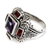 Garnet and amethyst multi-stone ring, 'Temple Guardian' - Amethyst and Garnet Cocktail Ring from Indonesia (image 2a) thumbail