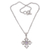Amethyst-Blumen-Halskette, „Jasmine Wonder“ – Kreuz-Halskette aus Sterlingsilber und Amethyst