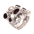 Pearl and garnet cluster ring, 'Tree of Lights' - Hand Made Pearl and Garnet Multigem Ring (image 2d) thumbail