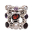 Perlen- und Granat-Clusterring - Handgefertigter Perlen- und Granat-Multigem-Ring