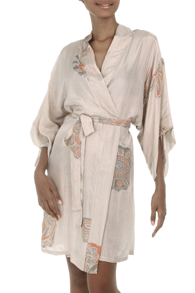 Silk robe, 'Evening Impression' - Women's Handcrafted Silk Robe