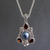 Cultured pearl and garnet floral necklace, 'Frangipani Trio' - Hand Made Garnet and Pearl Necklace (image 2) thumbail