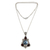 Cultured pearl and garnet floral necklace, 'Frangipani Trio' - Hand Made Garnet and Pearl Necklace thumbail