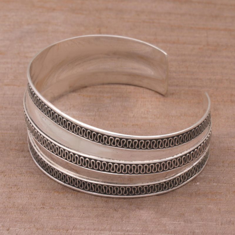 Scosha | Diamond Bezel Cuff in Sterling Silver UNLISTED Jewelry for Posh Show - Solid Sterling Silver Bezeled Cuff Bracelet display picture 1