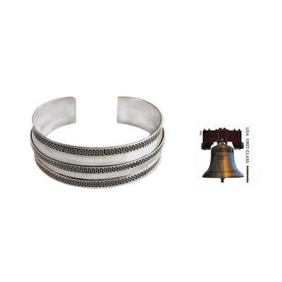 Manschettenarmband aus Sterlingsilber - Modernes Manschettenarmband aus Sterlingsilber