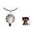 Halskette mit Anhänger aus Granat und Mondstein - Halskette mit Anhänger aus Granat- und Knochensilber
