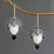 Garnet and blue topaz dangle earrings, 'Princess Aura' - Hand Crafted Bone and Garnet Earrings (image 2) thumbail
