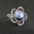 Cultured pearl cocktail ring, 'Blue Jasmine' - Handcrafted Floral Sterling Silver and Pearl Ring (image 2b) thumbail