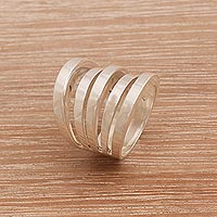 Featured review for Sterling silver band ring, High Five