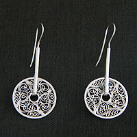 Sterling silver drop earrings, Cosmic Garden