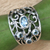 Blue topaz band ring, 'Tree of Destiny' - Unique Blue Topaz and Silver Ring (image 2b) thumbail